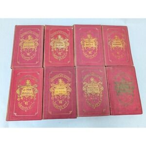 8 Antique French Book Bibliotheque Rose Illustree Collection 1900s Children's